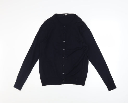 Womens UK Size M Uniqlo Black Cardigan Jumper