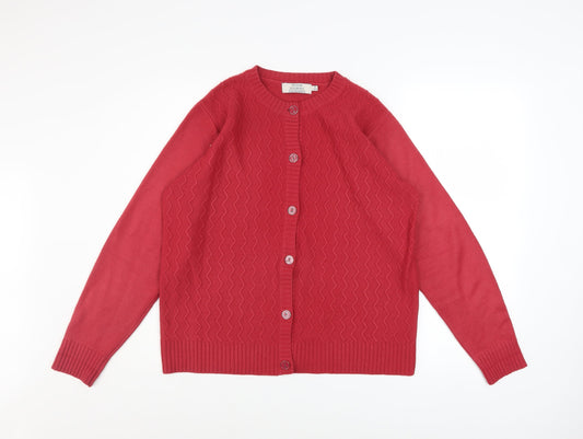Womens UK Size 14 Honor Millburn Red Cardigan Jumper