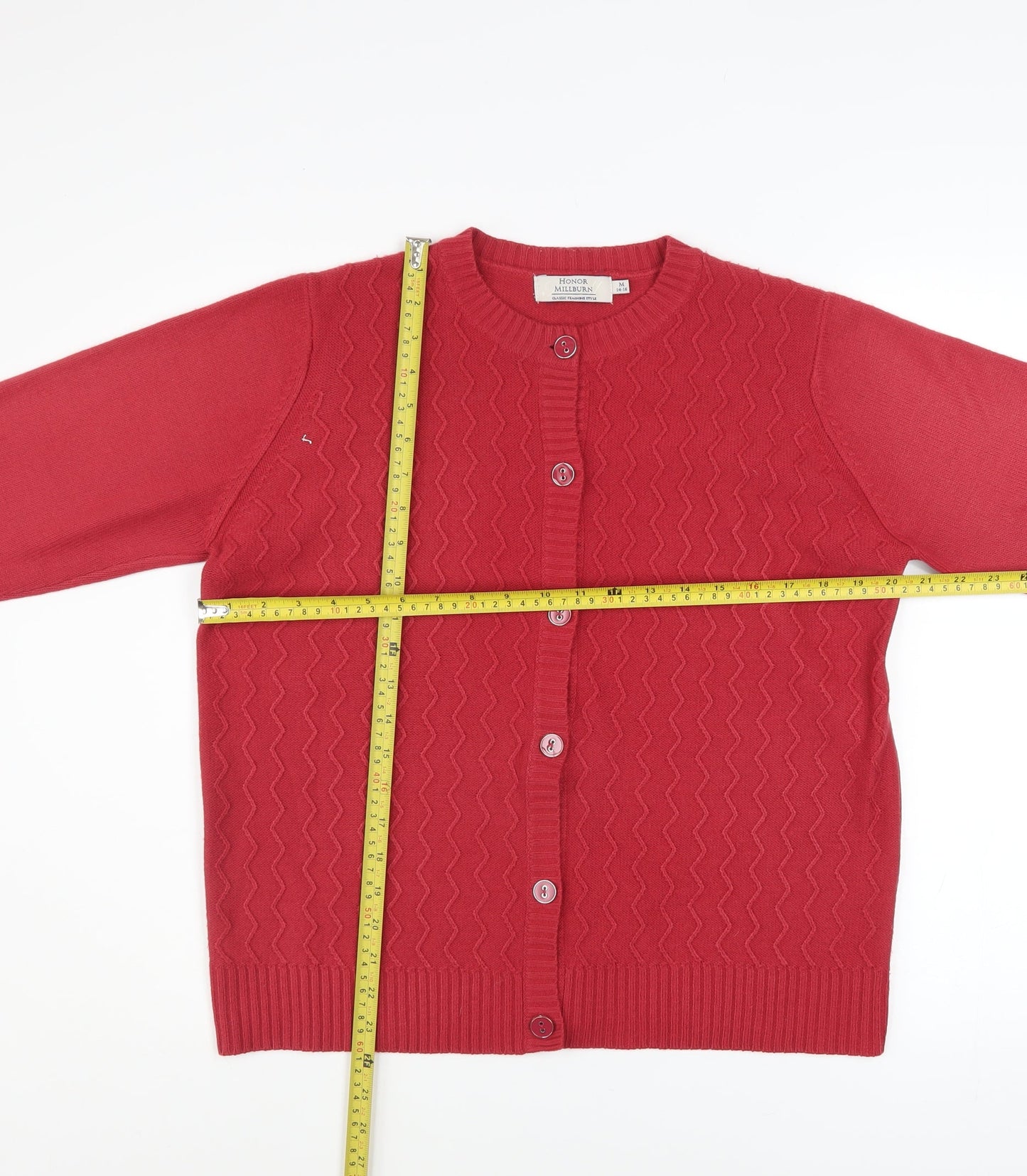 Womens UK Size 14 Honor Millburn Red Cardigan Jumper