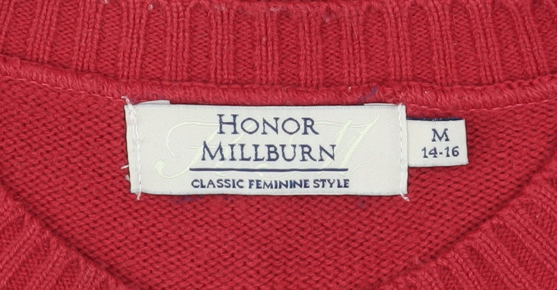 Womens UK Size 14 Honor Millburn Red Cardigan Jumper