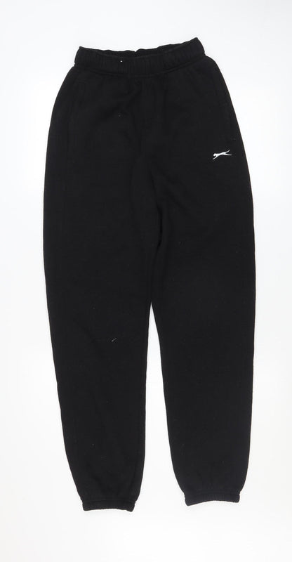 Slazenger Men's Black Small Fleece Sweatpants Tapered Joggers