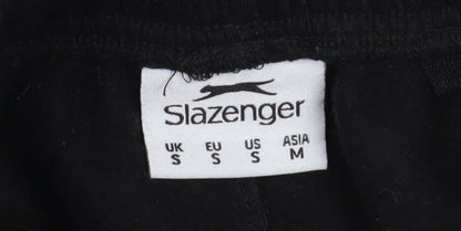 Slazenger Men's Black Small Fleece Sweatpants Tapered Joggers