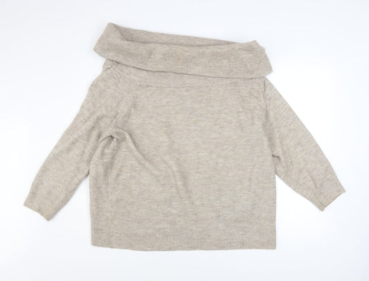 V by Very Women's Beige Cowl Neck Long Sleeve Knit Jumper Size 18