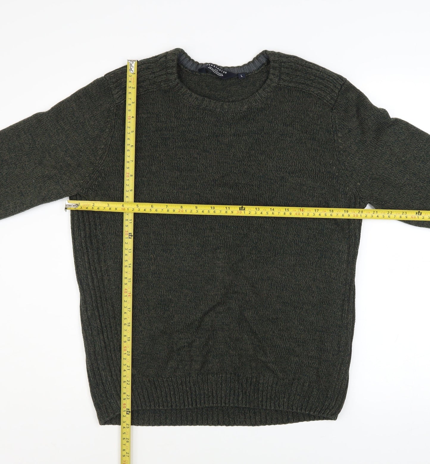 Mens UK Size L Kensington Eastside Green Pullover Jumper