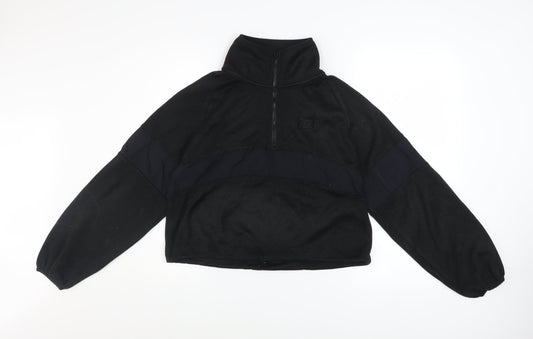 Victoria’s Secret PINK Girls Black Fleece 1/2 Zip Pullover Sweatshirt S
