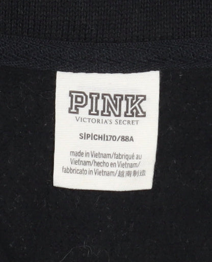 Victoria’s Secret PINK Girls Black Fleece 1/2 Zip Pullover Sweatshirt S