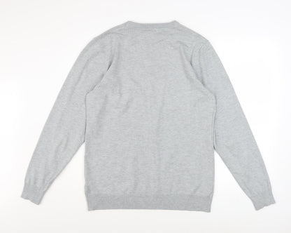 COOFANDY Men's Grey L Crew Neck Pullover Knit Jumper