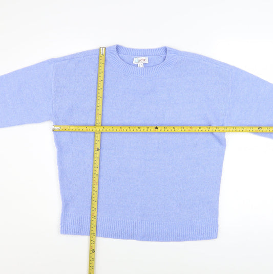 Womens UK Size S Denim & Co Blue Pullover Jumper