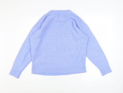 Womens UK Size S Denim & Co Blue Pullover Jumper