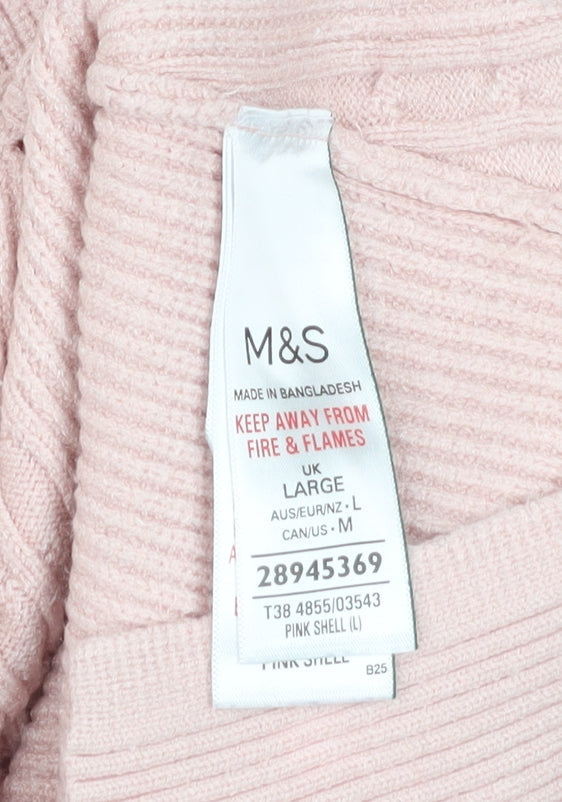 Womens UK Size L Marks and Spencer Pink Pullover Jumper