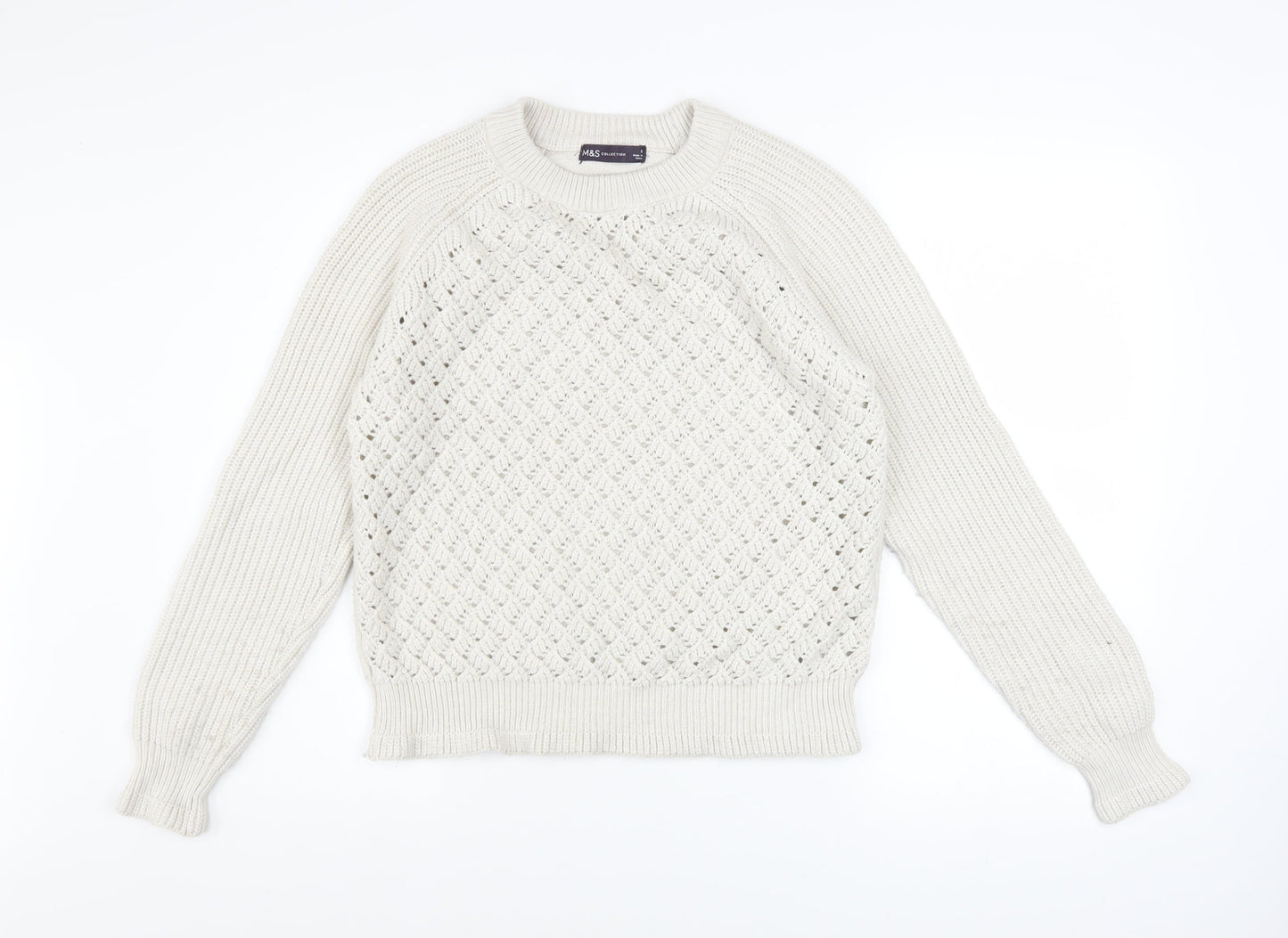 Womens UK Size S Marks and Spencer Ivory Pullover Jumper