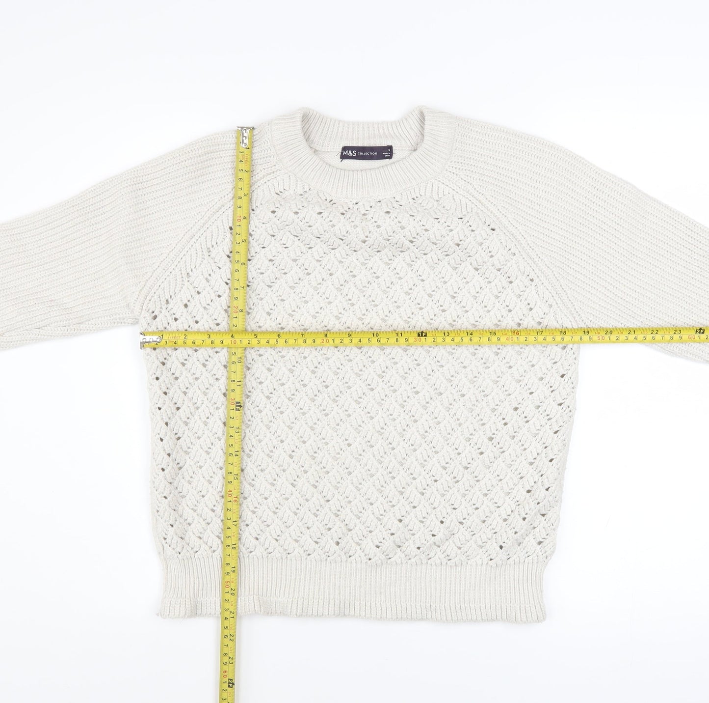 Womens UK Size S Marks and Spencer Ivory Pullover Jumper
