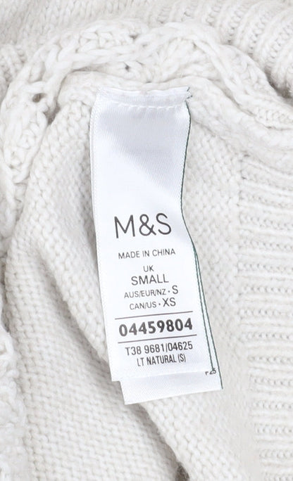 Womens UK Size S Marks and Spencer Ivory Pullover Jumper