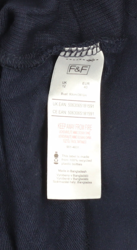 Womens UK Size 12 F&F Blue Pullover Hoodie