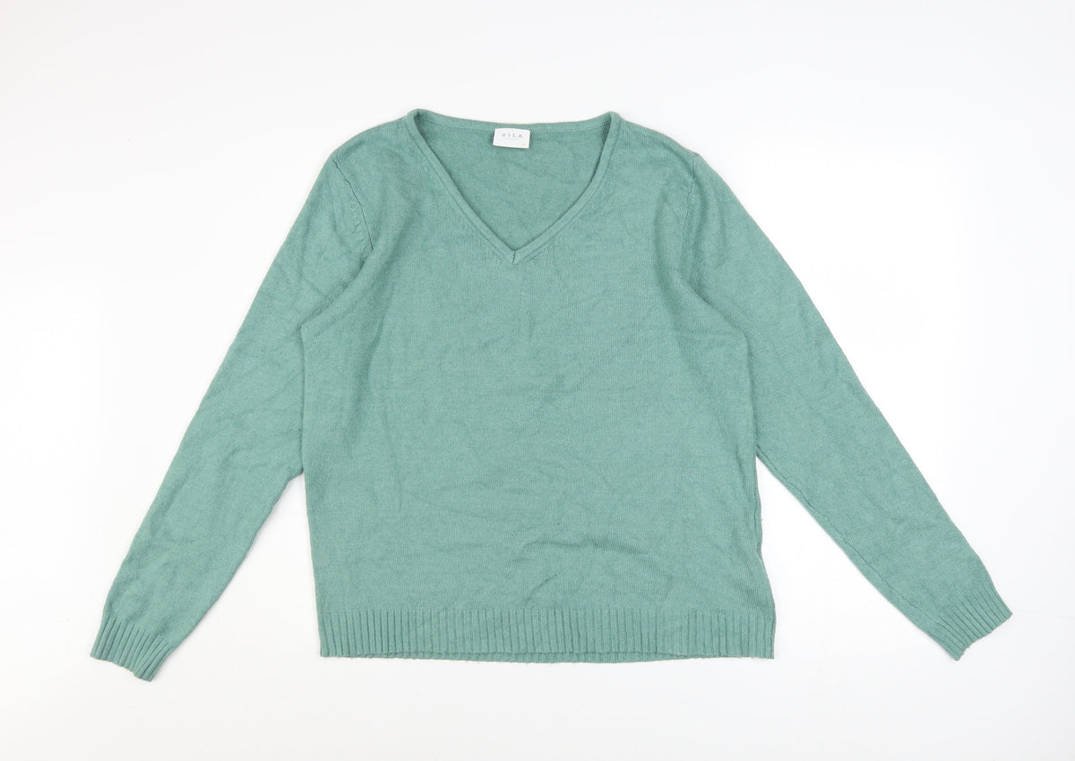 Womens UK Size XL VILA Green Pullover Jumper