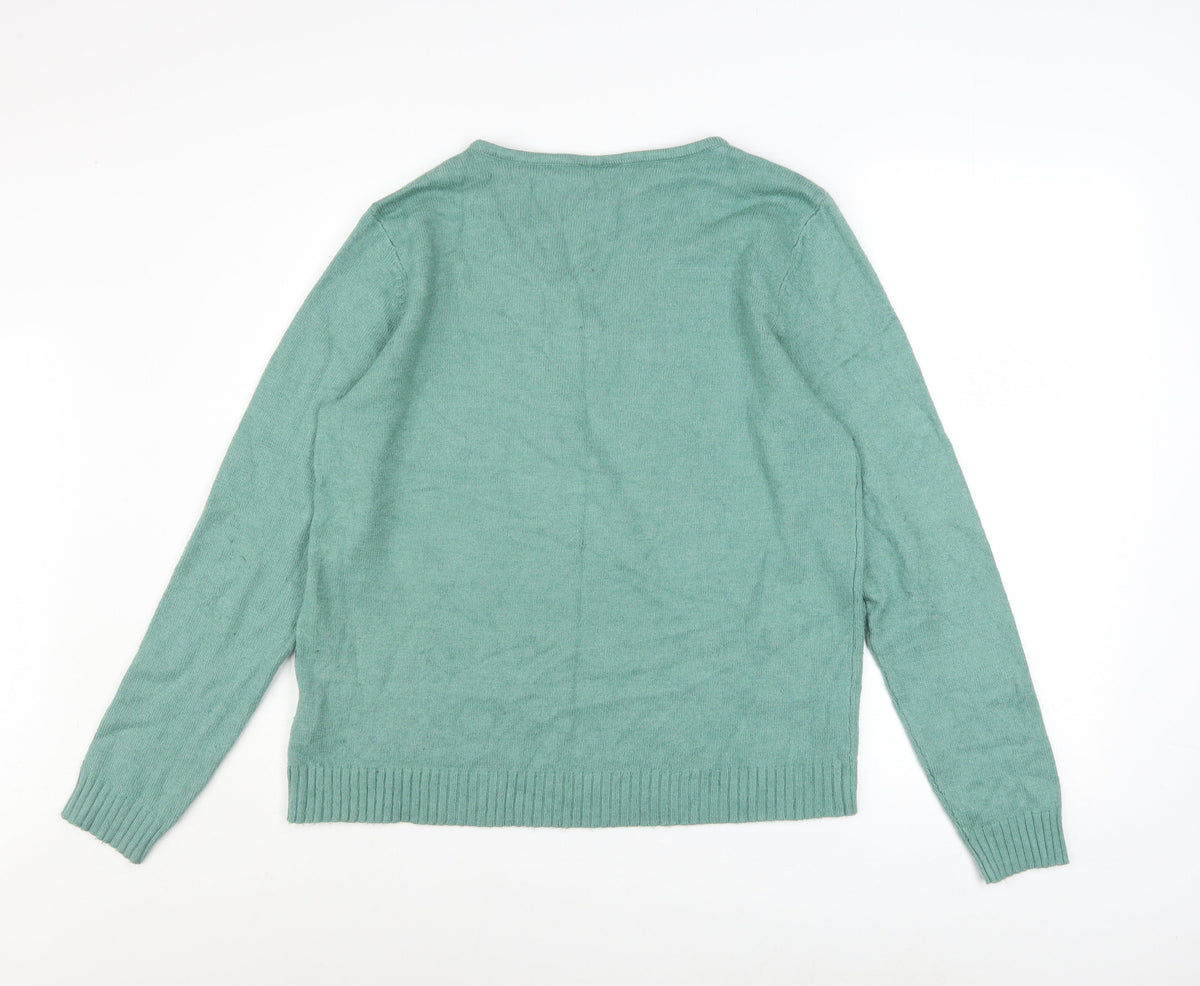 Womens UK Size XL VILA Green Pullover Jumper