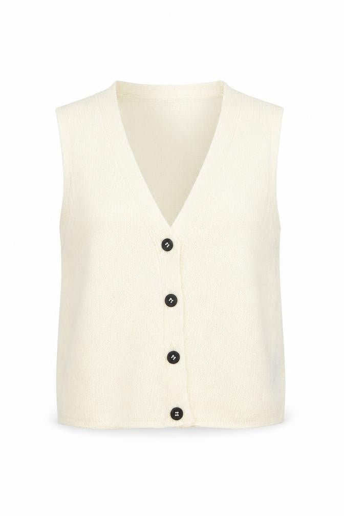ASOS DESIGN Women’s Ivory Knit Button Vest Jumper Size S
