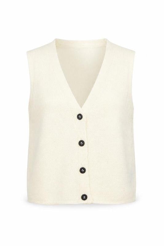 ASOS DESIGN Women’s Ivory Knit Button Vest Jumper Size S