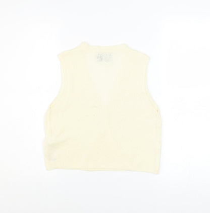 ASOS DESIGN Women’s Ivory Knit Button Vest Jumper Size S