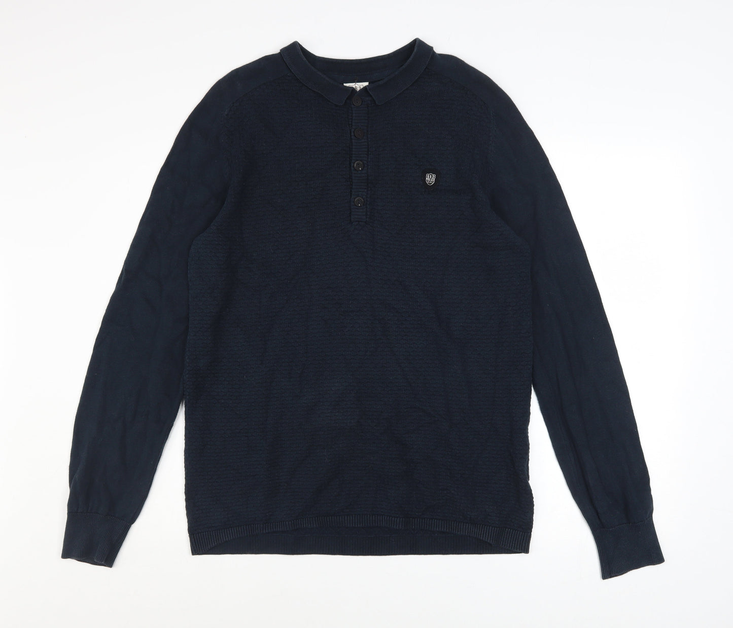 Mens UK Size L 883 Police Blue Henley Jumper