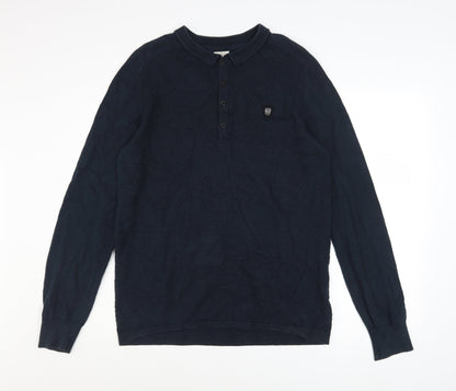 Mens UK Size L 883 Police Blue Henley Jumper
