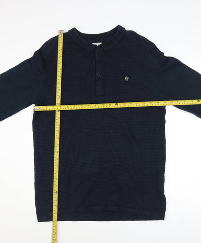 Mens UK Size L 883 Police Blue Henley Jumper