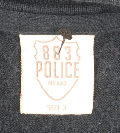 Mens UK Size L 883 Police Blue Henley Jumper