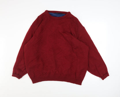 Mens UK Size XL Greenwoods Performance Red Pullover Jumper
