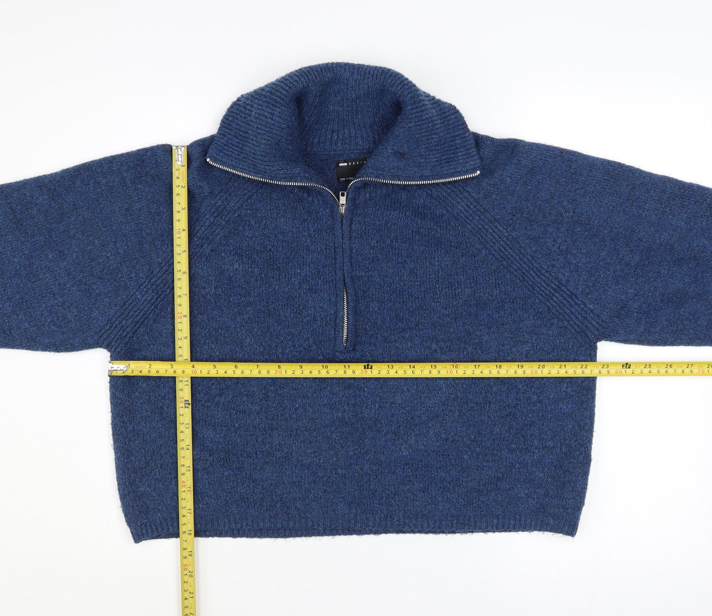 Womens UK Size 12 ASOS Blue Full Zip Jumper