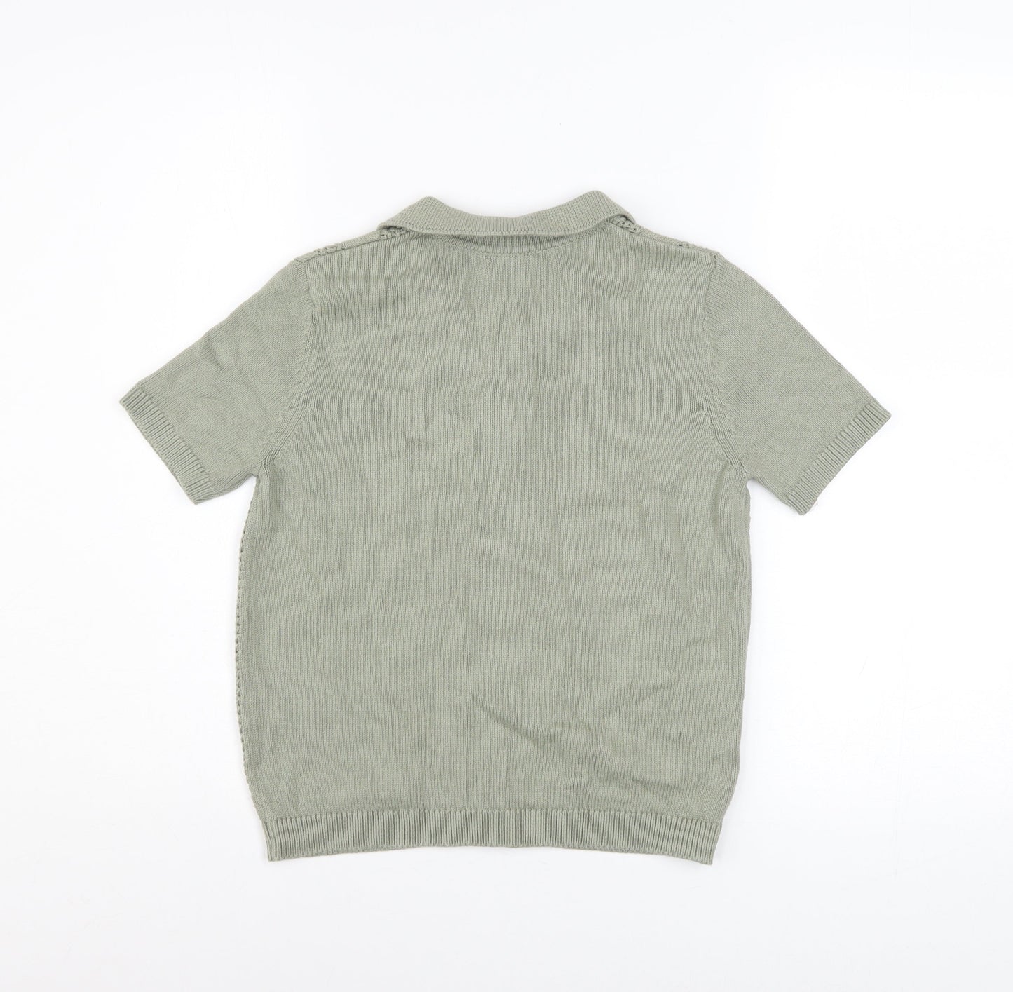 Boys UK Size 8-9 Years Marks and Spencer Green Basic Button-Up