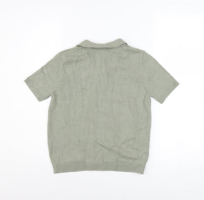Boys UK Size 8-9 Years Marks and Spencer Green Basic Button-Up