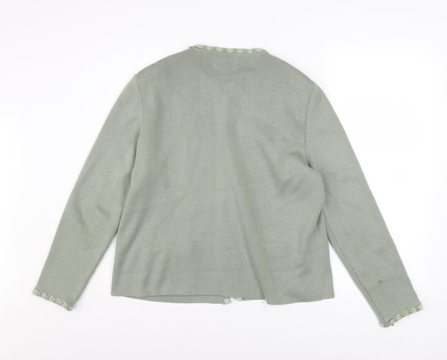 Womens UK Size 16 Tricoville Green Cardigan Jumper