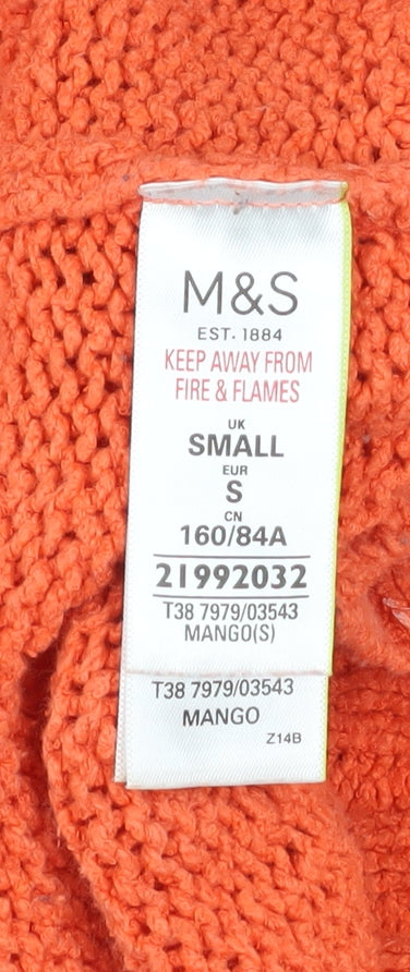 Womens UK Size S Marks and Spencer Orange Pullover Jumper