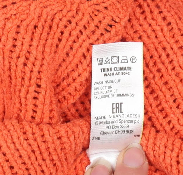 Womens UK Size S Marks and Spencer Orange Pullover Jumper