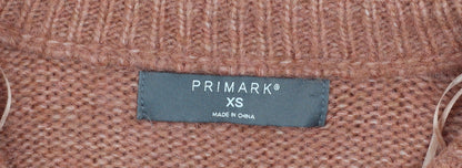 Womens UK Size XS Primark Brown Pullover Jumper