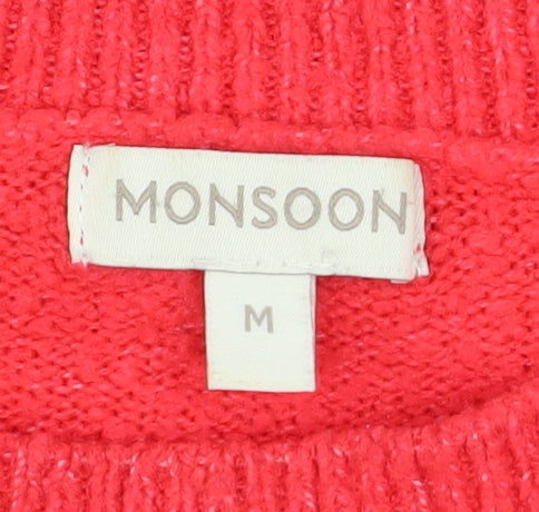 Womens UK Size M Monsoon Red Pullover Jumper