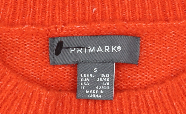 Womens UK Size S Primark Orange Pullover Jumper