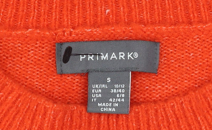 Womens UK Size S Primark Orange Pullover Jumper