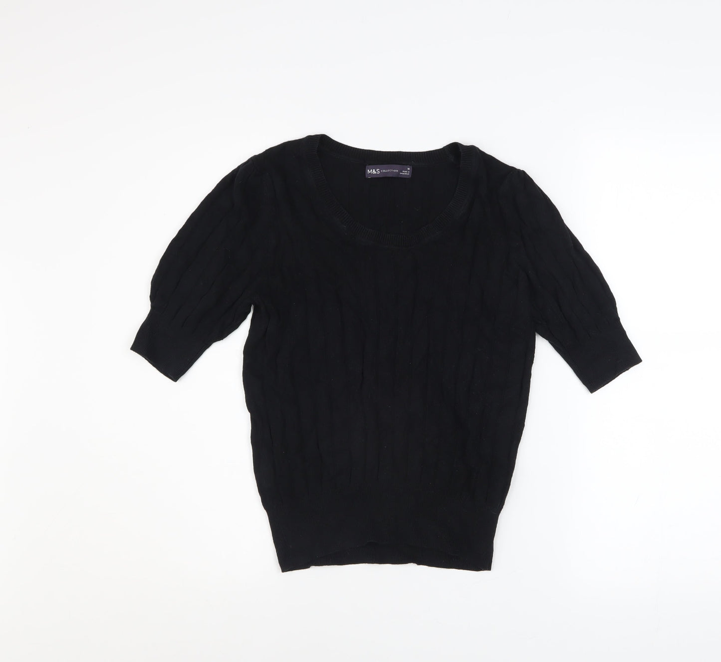 Womens UK Size 10 Marks and Spencer Black Basic Blouse