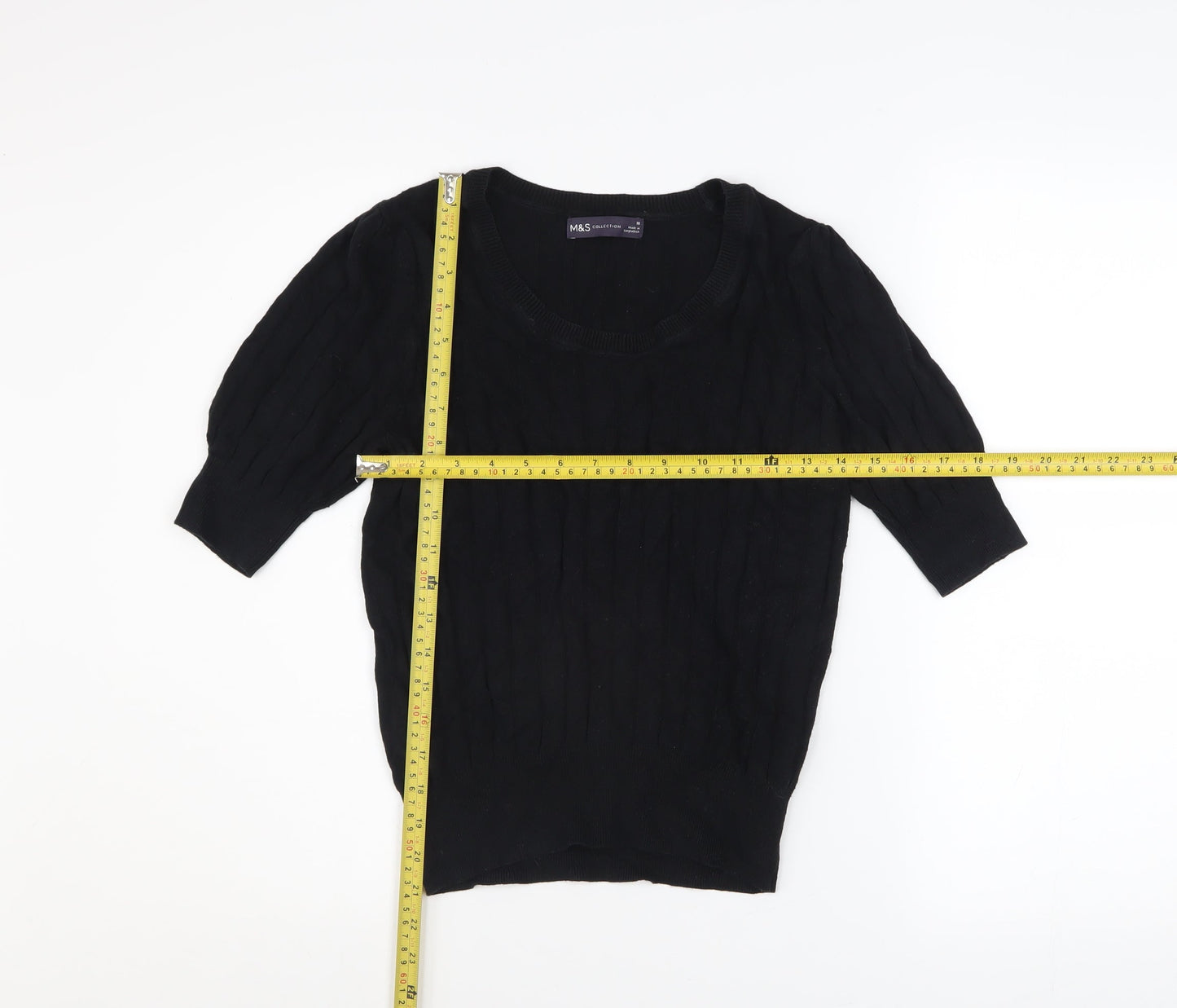 Womens UK Size 10 Marks and Spencer Black Basic Blouse