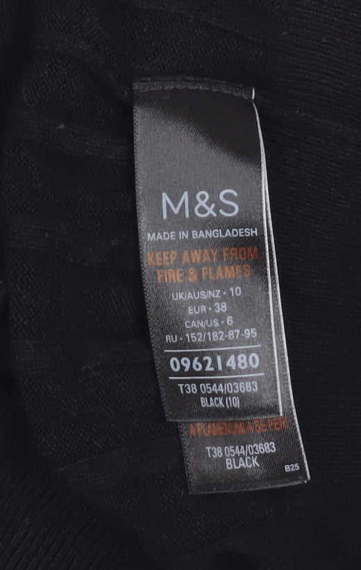 Womens UK Size 10 Marks and Spencer Black Basic Blouse