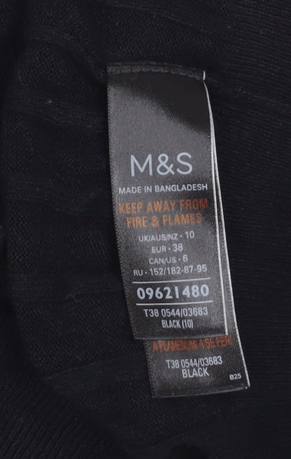Womens UK Size 10 Marks and Spencer Black Basic Blouse