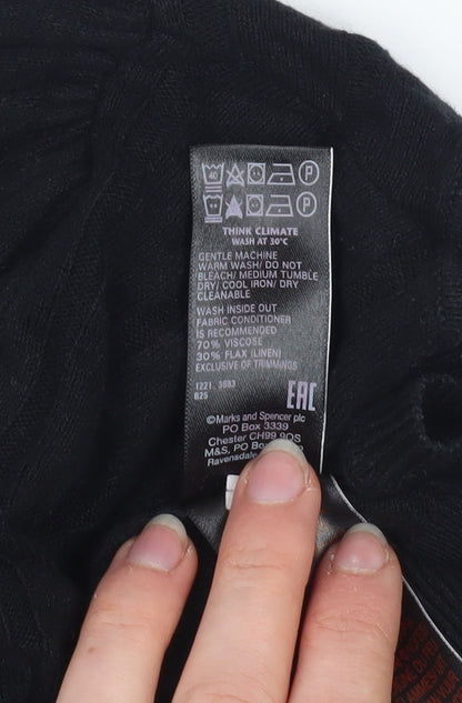 Womens UK Size 10 Marks and Spencer Black Basic Blouse