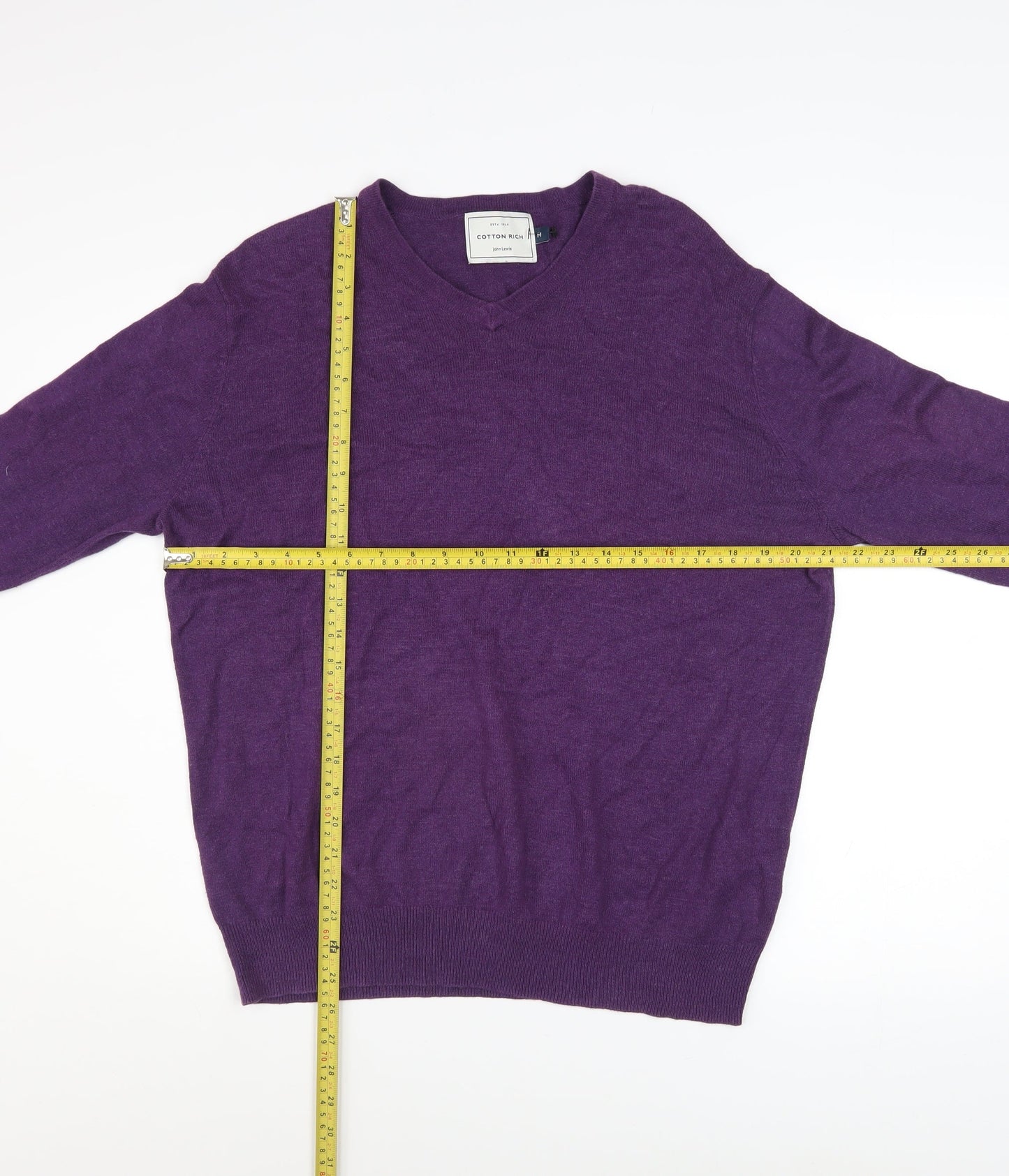 Mens UK Size M John Lewis Purple Pullover Jumper