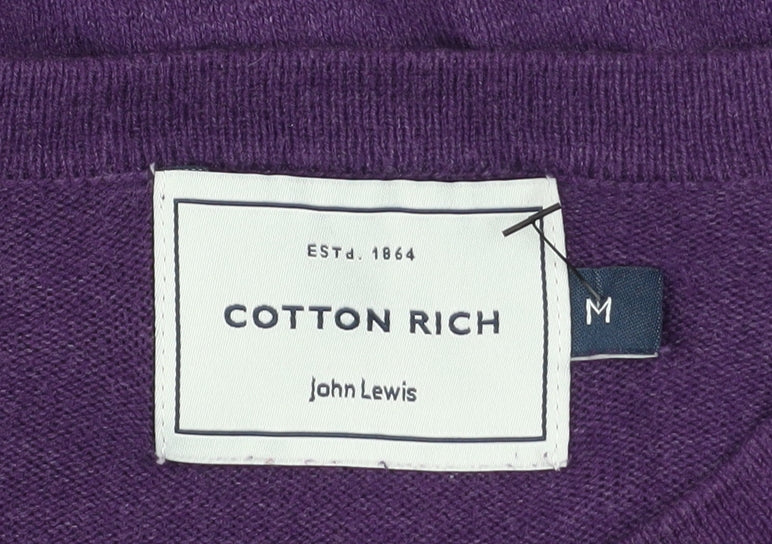 Mens UK Size M John Lewis Purple Pullover Jumper