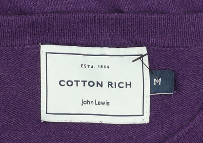Mens UK Size M John Lewis Purple Pullover Jumper