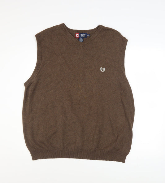 Mens UK Size XL Chaps Brown Vest Jumper