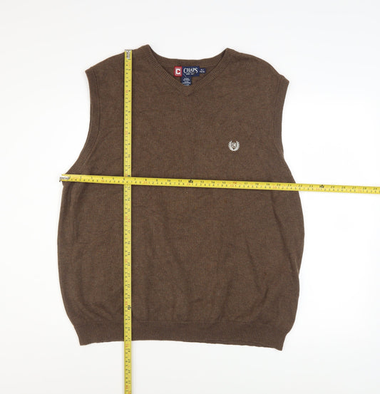 Mens UK Size XL Chaps Brown Vest Jumper