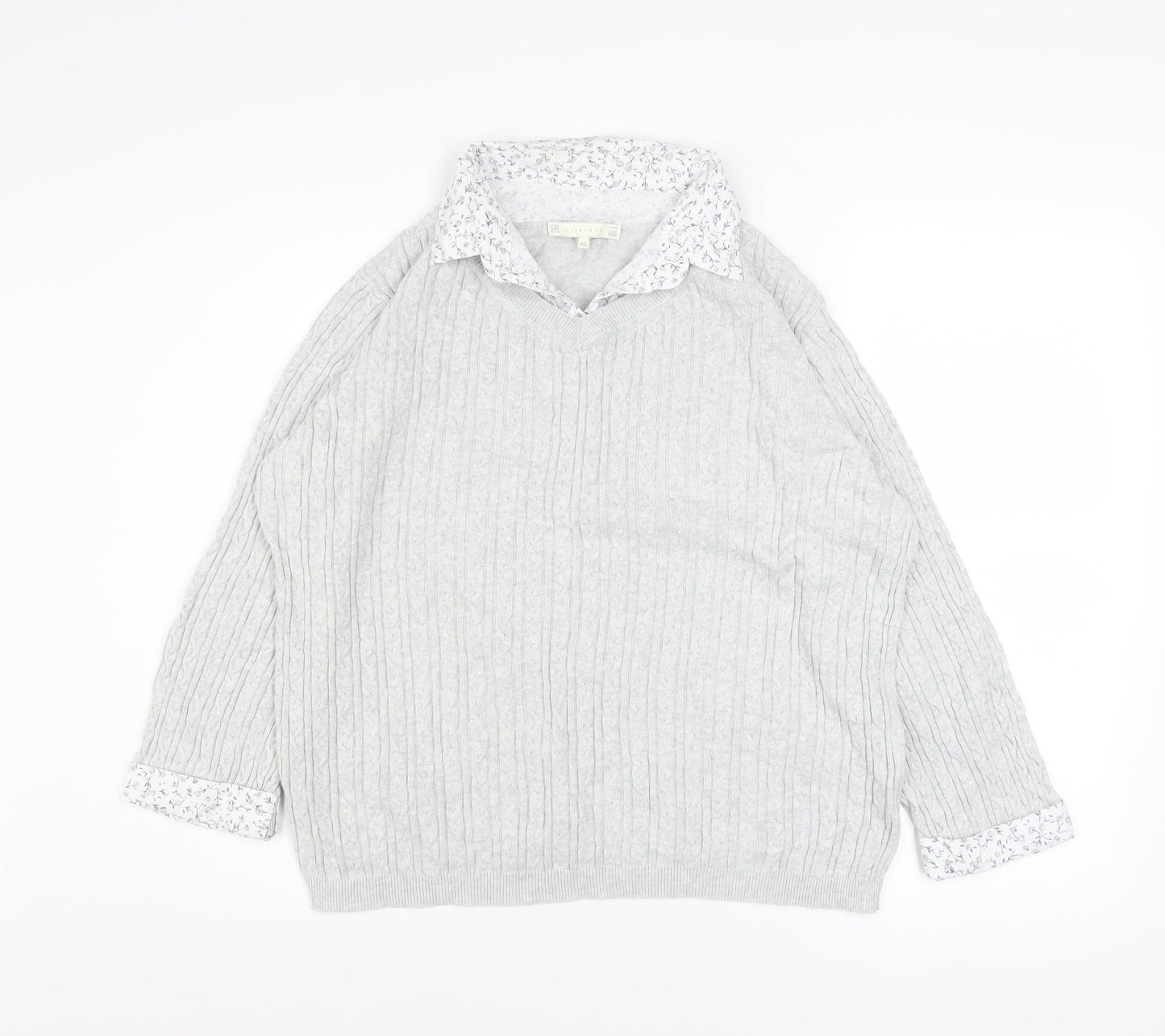 Womens UK Size 16 Jessica Graaf Grey Pullover Jumper