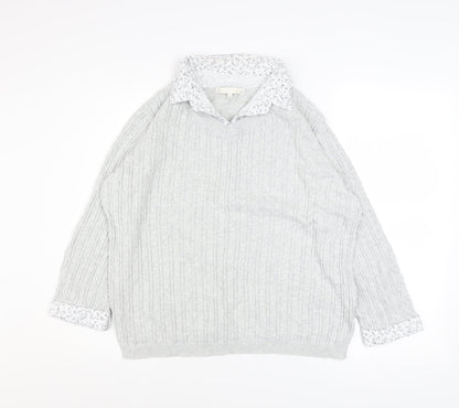 Womens UK Size 16 Jessica Graaf Grey Pullover Jumper